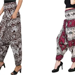 narnari Printed Rayon Women Harem Pants-picture-15