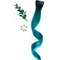 hairarchy Teal Clip-In Streak 20 Inch Hair Extension image 5