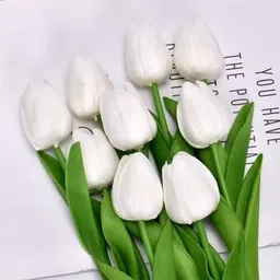 jktraders White Tulips Artificial Flower with Pot-picture-23