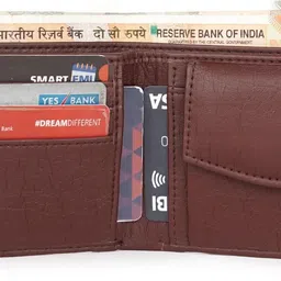 monistry Men Evening/Party, Casual, Trendy, Formal, Ethnic, Travel Brown Artificial Leather Wallet image 2