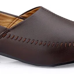 stylelure Ethnic Half Cut Slip On Juttis for Wedding|Traditional Kurtas Shoes Mojaris For Men image 5