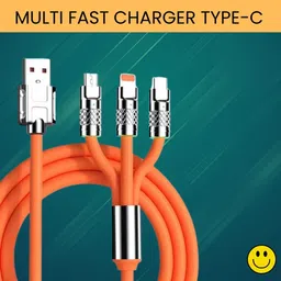 SSCOMPUTER 3-in-1 Cable 1 m 3in1 USB Fast Charging Cable with TypeC Lightning Compatible with All MobileE469-picture-16