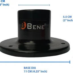 bene Base Stand Round MS Black 11 cm, Pack of 4 Pc Gate Light Outdoor Lamp image 3