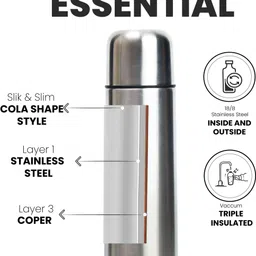 speedex ThermoFlask Water Bottle DoubleWall Vacuum Insulated Hot & Cold Water(Silver,1000) 1000 ml Flask image 4