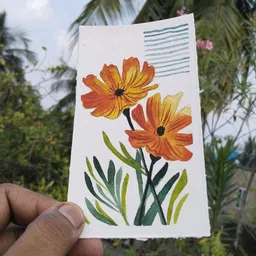 siddha art Original Hand painting for Home Decor Bedroom Living Dining Room, Watercolor 7 inch x 5 inch Painting-picture-37