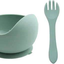 guchigu Baby Feeding Bowl , Spoon & Fork Set with Suction Base Made of 100% BPA Free- Silicone-picture-26