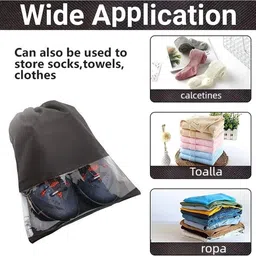 adorex ADOREX04 Black Shoes Cover Polyester Black Flat Shoe Cover, Toes Shoe Cover image 2