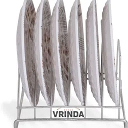 vrinda Utensil Kitchen Rack plate stand pack of 2 Steel image 3