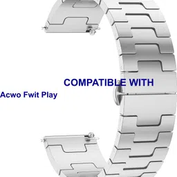 ACM WSM37Y20SL3806 Watch Strap Metal Steel 20mm for New |Acwo|| Fwit Play Smartwatch Silver Smart Watch Strap-image-75