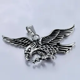 rappersshop Falcon Bird Pendant with Stainless Steel Box Chain Sterling Silver Stainless Steel Pendant Set image 5