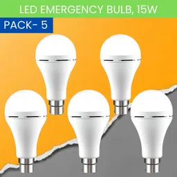 frony 15W Rechargeable Inverter LED Bulb with Upto 4H.Power Cut Lighting Pack of_5B275 4 hrs Bulb Emergency Light image 1