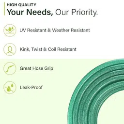 ramanar 15 meter (50 ft) 3/4"(20 mm) braided 3 layered heavy duty water hose connector and clamps water gardening cleaning out door indoor use Hose Pipe image 3