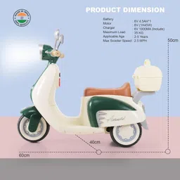 letzride Kids Battery Operated Scooter with LED Lights Foot Pedal for Aged 2 to 5 Scooter Battery Operated Ride On image 2