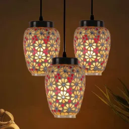 new era Jumilla Multicolour Glass Cluster Hanging Light image 3