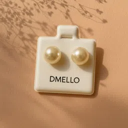 Dmello Stylish Latest Anti Tarnish Pearl Studs Alloy Stud Earring image 2