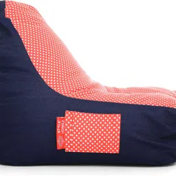 style homez XXL Urban Design Denim Canvas Star Printed Lounger Bean Bag With Bean Filling image 5