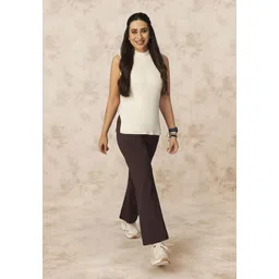 blissclub Women Solid Brown Track Pants image 2