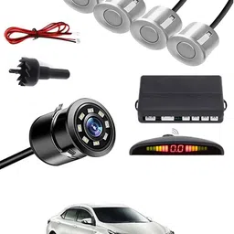 zplus Car Parking Sensors - Set of 4 with Reverse Parking Camera (Silver)-10 Safety of Passengers/Car One Alarm Kit-2258 Parking Sensor-picture-15