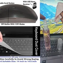 ANJO KeyboardWirelesMouse-Pad-3Hub-Clnr-OTG2n1-Ext-LED-Skin-14.6iScrn&KeyGuard&Sleeve Combo Set image 4