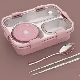 vrjk Sealed Leak Proof Stainless Steel Lunch Box For Kid's, office Men & Women H03 3 Containers Lunch Box-picture-31