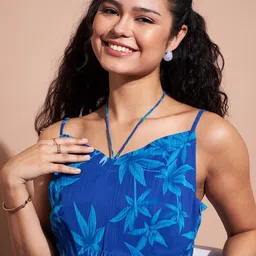 dressberry Women A-line Dark Blue Maxi/Full Length Dress image 2