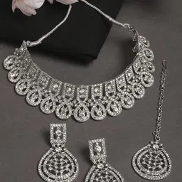 vatsalya creation Alloy Gold-plated White Jewel Set-picture-10