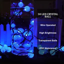 fizzytech 30 LEDs 6 m Blue Steady Ball Rice Lights image 5