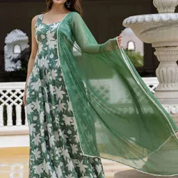Pure Cotton Stitched Straight Gown-image-0