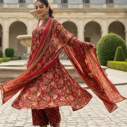 thummar house Printed Kurta, Palazzo & Dupatta Set image 5