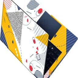 SCOTLON _All Panel_Geometrical colorful shapes_ Vinyl Laptop Skin Compatible for 15.5 inch image 1