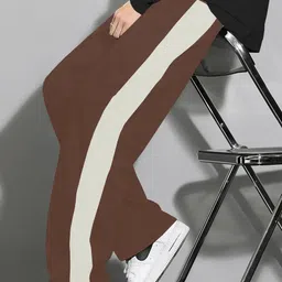 kajaru Men Colorblock Brown Track Pants image 5