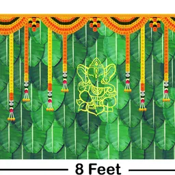 backdropon Lord Ganesha Design Printed Fabric Backdrop (5Feet Height & 8Feet width) image 2