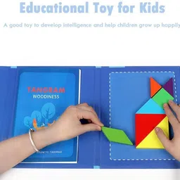 pluspoint Tangram magnetic wooden puzzle Game For adults and Toddler Fun Educational Toy image 2