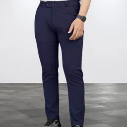 metronaut Regular Fit Men Dark Blue Polyester Trousers image 4