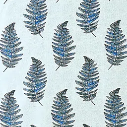 Blue Floral Polyester 9 Ft Semisheer Eyelet Door Curtains (Set of 2) by Cortina image 4