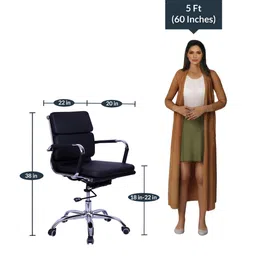 star india Royal All Leatherette Executive Chair in Black Colour image 3