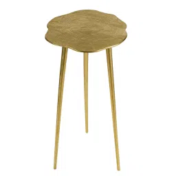 essenza maison Timber Side Table in Gold Finish image 5