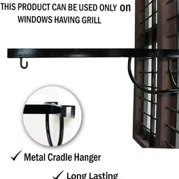 whiteguard Baby Window Cradle Hanger Rod, Black Iron, Weight Capacity 20 Kg image 3