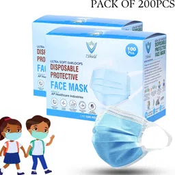 Kids Size CE and ISO Certified mask with Extra soft Fabric ear loop and Inbuilt Plastic coated Nose pin unisex mask soft fabric Ear loop Kids size Mask Water Resistant Surgical Mask-image-98