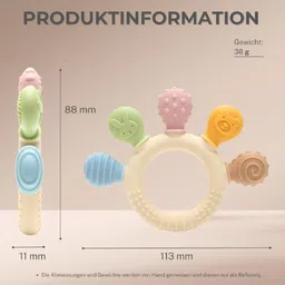 whipbird Baby Teething Gum Relief Toy , Silicone Teether for Babies 3+ Months, BPA Free Teether image 2
