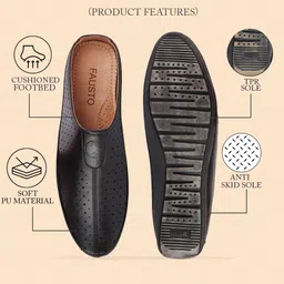 fausto Ethnic Festive Fashion Wedding Comfort Lightweight Back Open Jutis and Mojaris For Men image 4