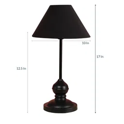 tu casa Black Fabric Shade Table Lamp With Black Base image 4
