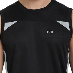ftx Pack of 2 Men Solid Round Neck Polyester Red, Black T-Shirt image 5