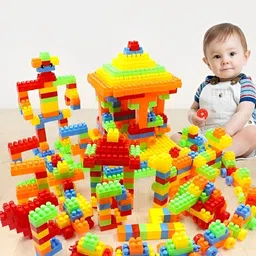kidsbuddy DIY Plastic Building Blocks for Kids 50+ Pcs image 1