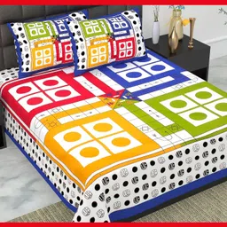 bedzone Cotton Double Flat 240 TC Jaipuri Prints Bedsheet-picture-36
