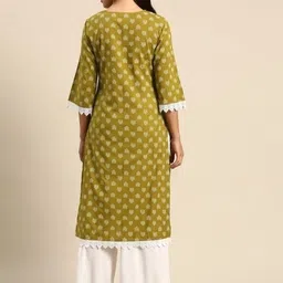 khuha Women Printed Viscose Rayon Straight Kurta image 3