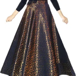 perfect choice Women Embroidered Flared Dark Blue Skirt image 2