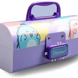 nh world Kids Pen & Pencil Box Suitcase Password Lock Pencil Case, Multi-Layer Pencil Box Geometry Box image 3