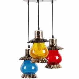decorativeray Rosey Multicolour Glass Cluster Hanging Light image 4