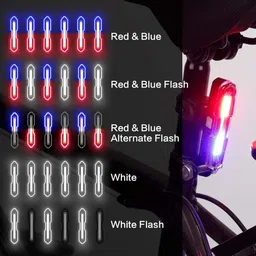fastped bicycle new tail light 3 color red, blue & white led light LED Rear Break Light image 5